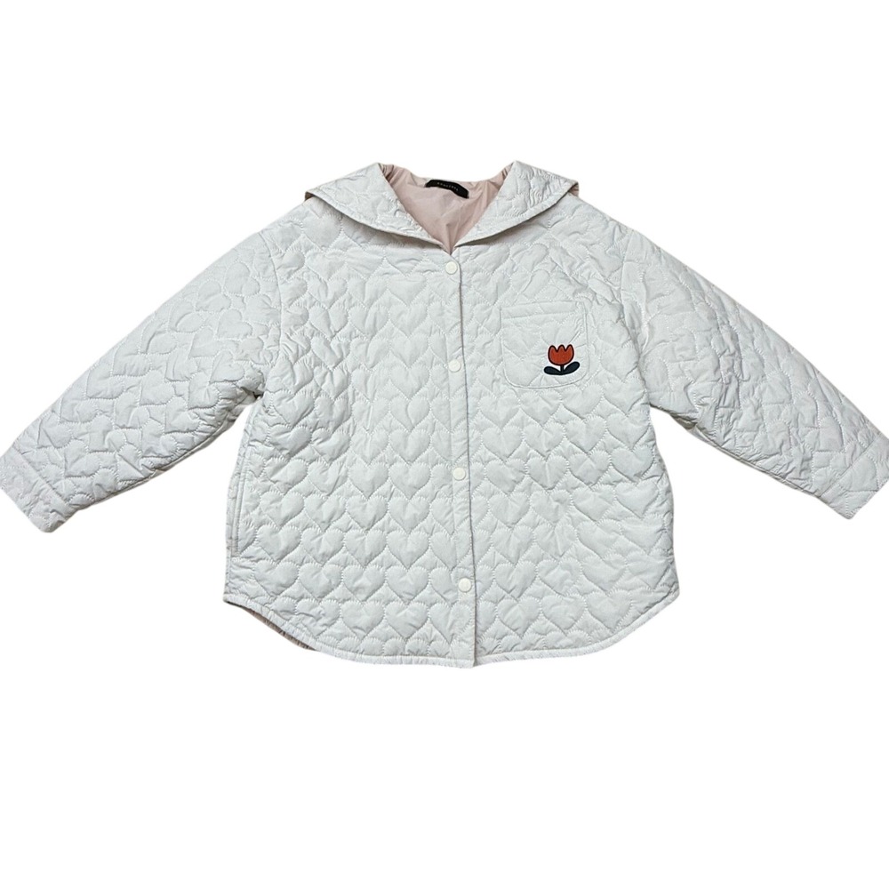 RoanJane Kids Reversible Quilted Heart Jacket White Pink Mignon Tulip Sailor XL